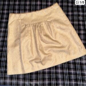 J.Crew metallic gold shimmer mini skirt